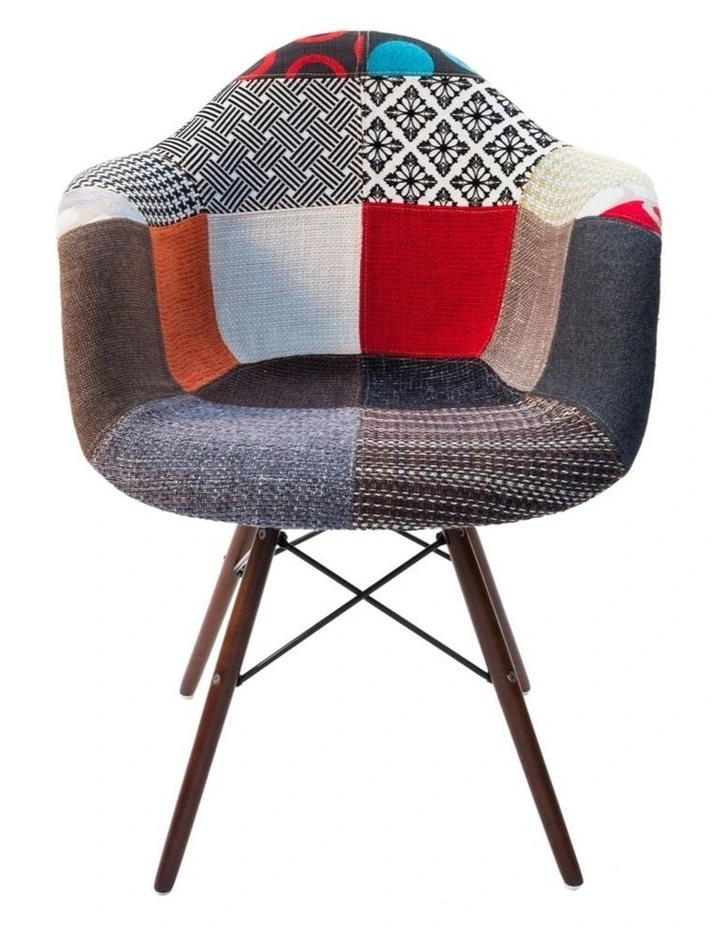 Replica Eames DAW Eiffel Chair, Fabric & Walnut image 1