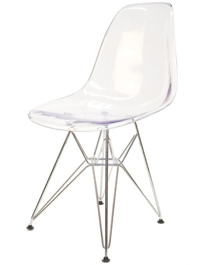 Replica Eames DSR Eiffel Chair, Clear Transparent, Chrome Legs image 1