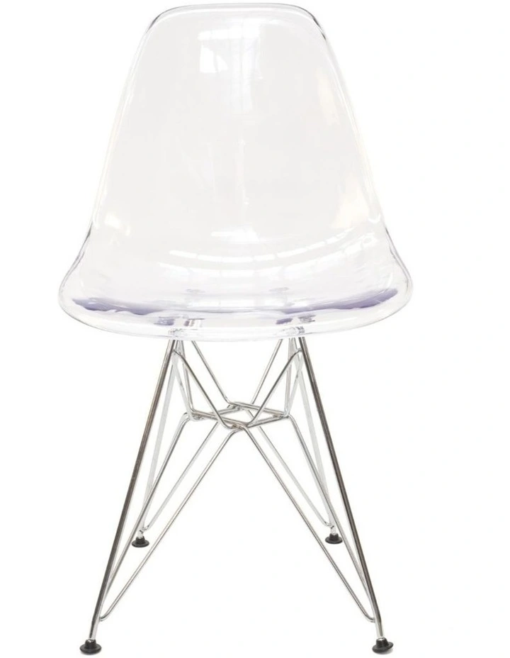 Replica Eames DSR Eiffel Chair, Clear Transparent, Chrome Legs image 2
