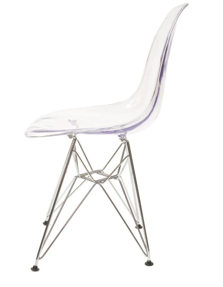 Replica Eames DSR Eiffel Chair, Clear Transparent, Chrome Legs image 3