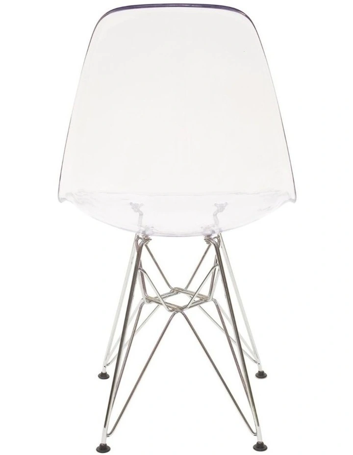 Replica Eames DSR Eiffel Chair, Clear Transparent, Chrome Legs image 4