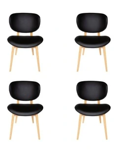 Pack of 4, Nobu Dining Chair, Natural Legs