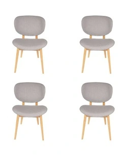 Pack of 4, Nobu Dining Chair, Natural Legs