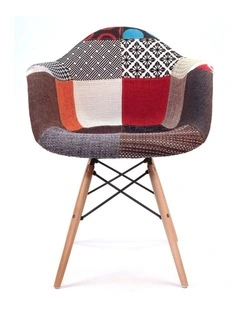 Replica Eames DAW Eiffel Chair, Fabric & Natural
