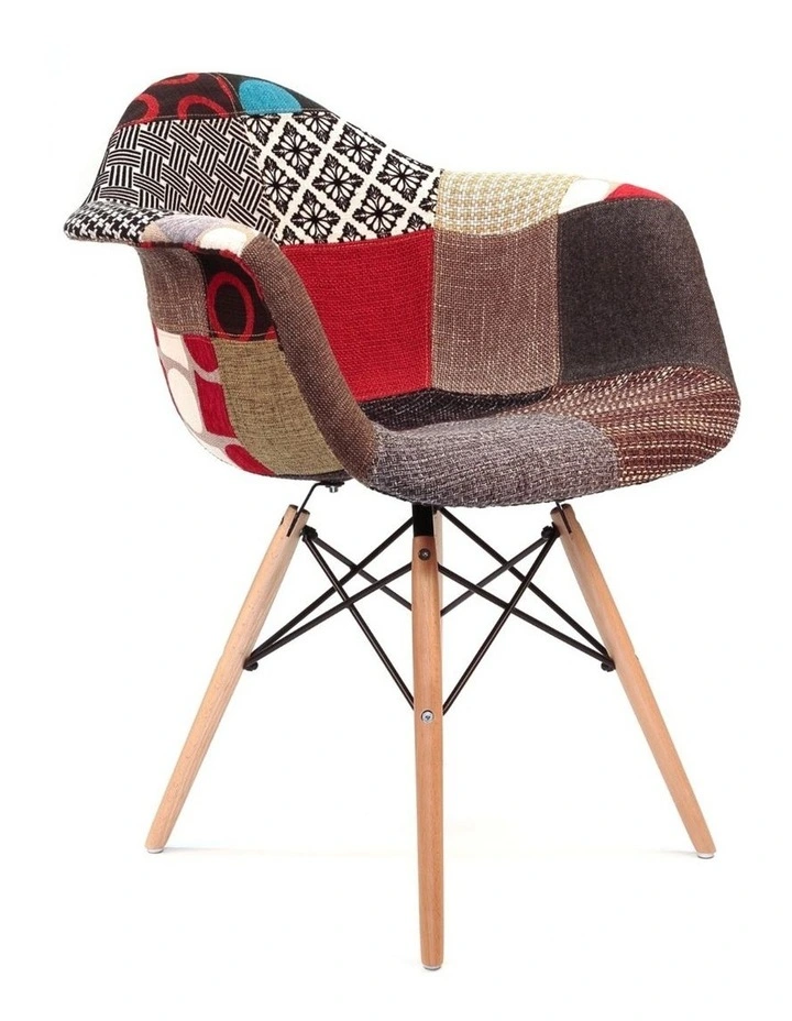 Replica Eames DAW Eiffel Chair, Fabric & Natural image 2