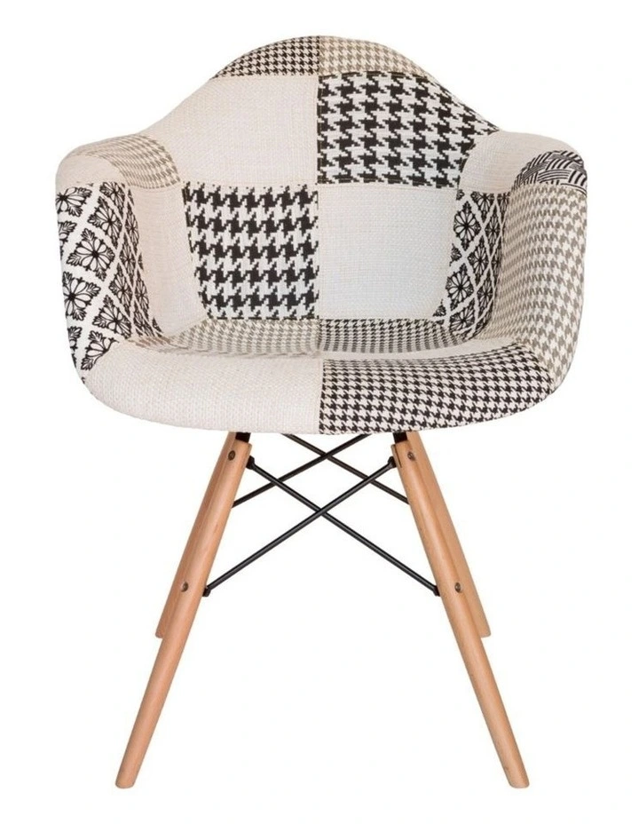 Replica Eames DAW Eiffel Chair, Fabric & Natural image 1