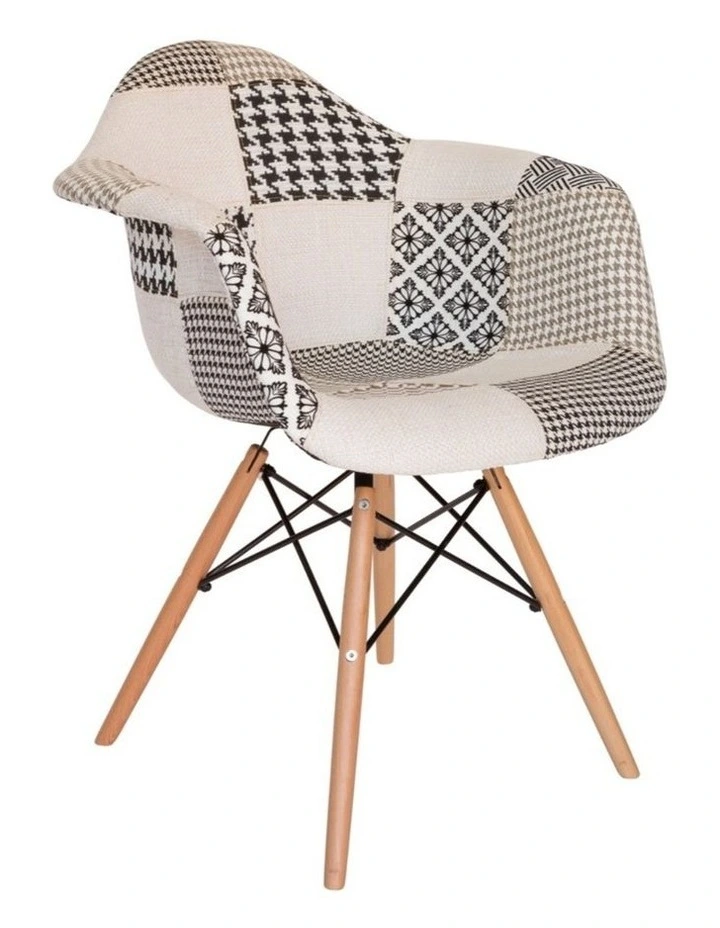 Replica Eames DAW Eiffel Chair, Fabric & Natural image 2