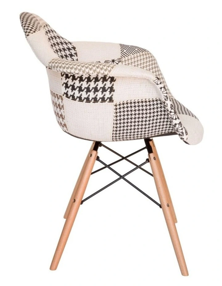 Replica Eames DAW Eiffel Chair, Fabric & Natural image 3