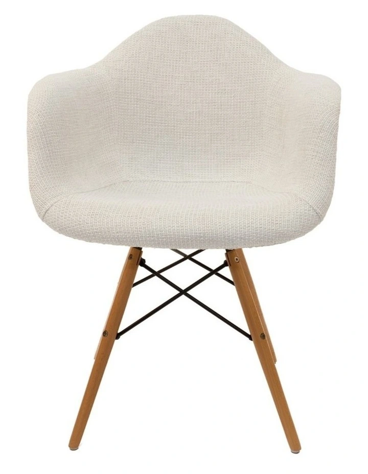 Replica Eames DAW Eiffel Chair, Fabric & Natural image 1