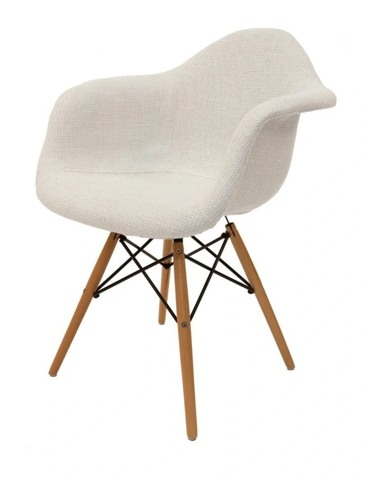 Replica Eames DAW Eiffel Chair, Fabric & Natural image 2