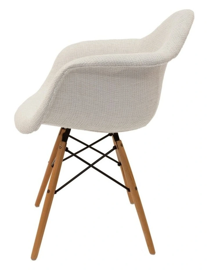 Replica Eames DAW Eiffel Chair, Fabric & Natural image 3