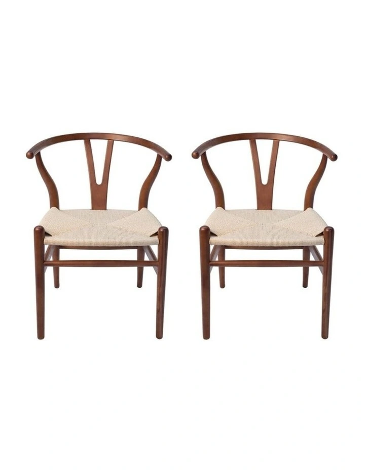 Pack of 2, Replica Hans Wegner Wishbone Chair image 1