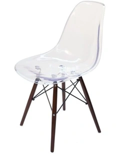 Replica Eames DSW Eiffel Chair, Clear & Walnut