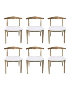 Pack of 6, Replica Hans Wegner Elbow Chair CH20