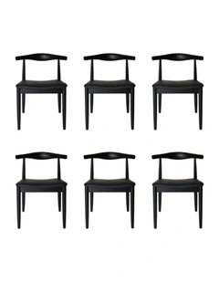 Pack of 6, Replica Hans Wegner Elbow Chair CH20