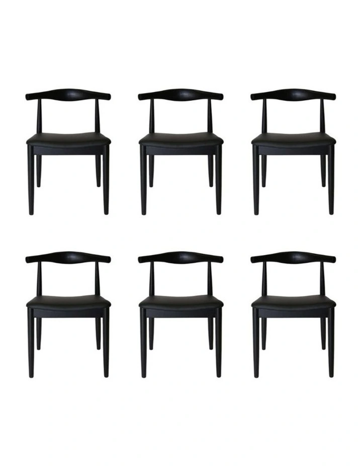Pack of 6, Replica Hans Wegner Elbow Chair CH20 image 1