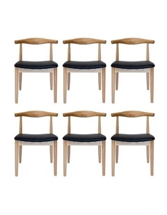 Pack of 6, Replica Hans Wegner Elbow Chair CH20