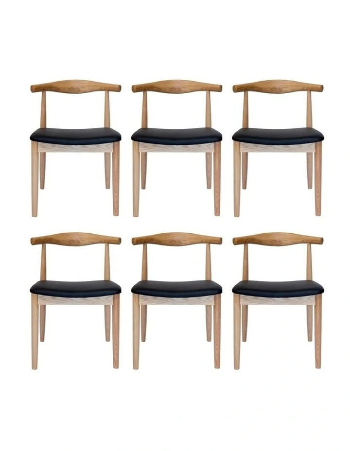 Pack of 6, Replica Hans Wegner Elbow Chair CH20 image 1