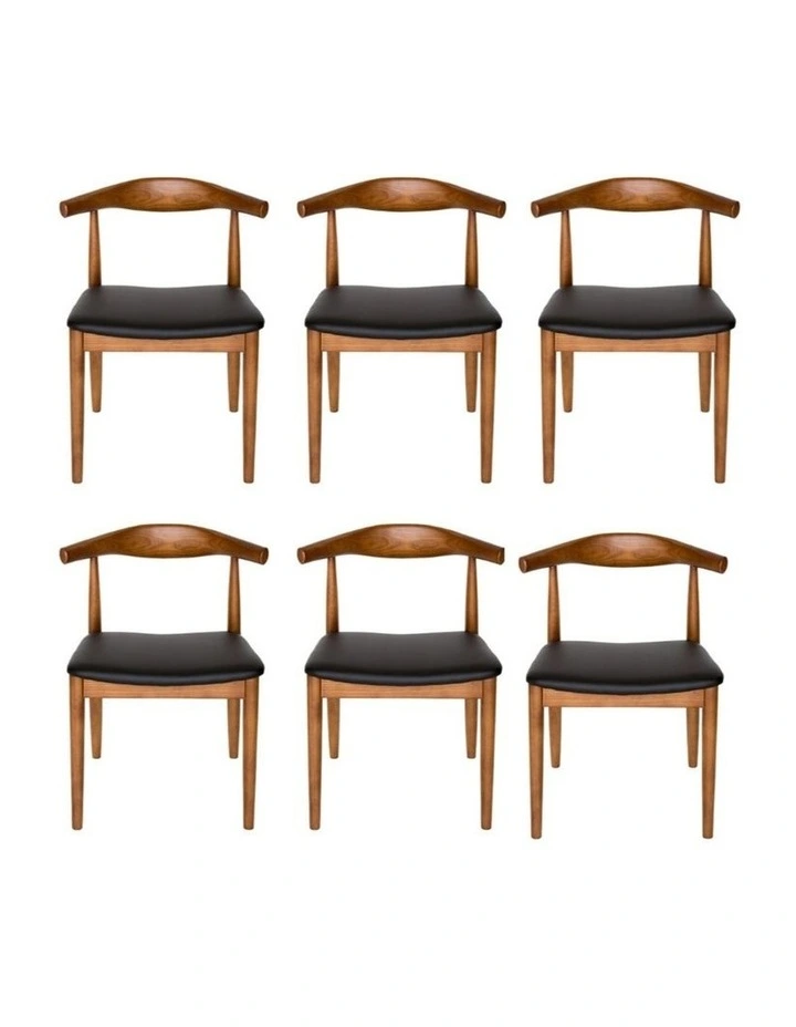 Pack of 6, Replica Hans Wegner Elbow Chair CH20 image 1