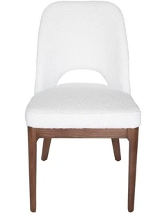 Maribel Boucle Dining Chair, Walnut Legs