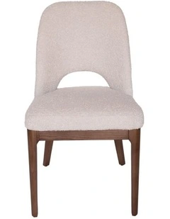Maribel Boucle Dining Chair, Walnut Legs