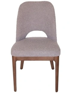 Maribel Boucle Dining Chair, Walnut Legs