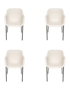 Pack of 4, Milan Fabric Dining Chair
