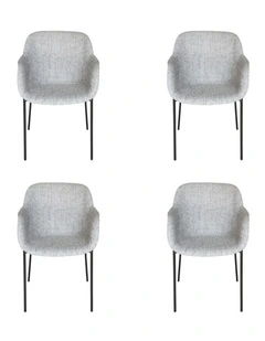 Pack of 4, Milan Fabric Dining Chair