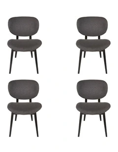 Pack of 4, Nobu Dining Chair, Black Legs