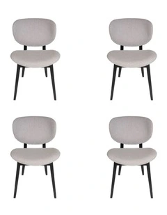 Pack of 4, Nobu Dining Chair, Black Legs
