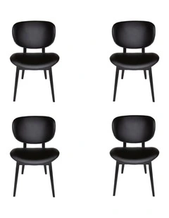 Pack of 4, Nobu Dining Chair, Black Legs