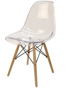 Replica Eames DSW Eiffel Chair, Clear & Natural