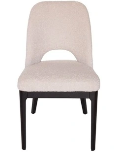 Maribel Boucle Dining Chair, Black Legs
