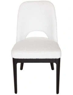 Maribel Boucle Dining Chair, Black Legs