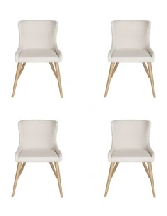 Pack of 4, Osaka Dining Chair, Natural Legs