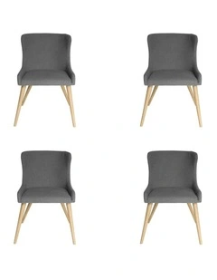 Pack of 4, Osaka Dining Chair, Natural Legs