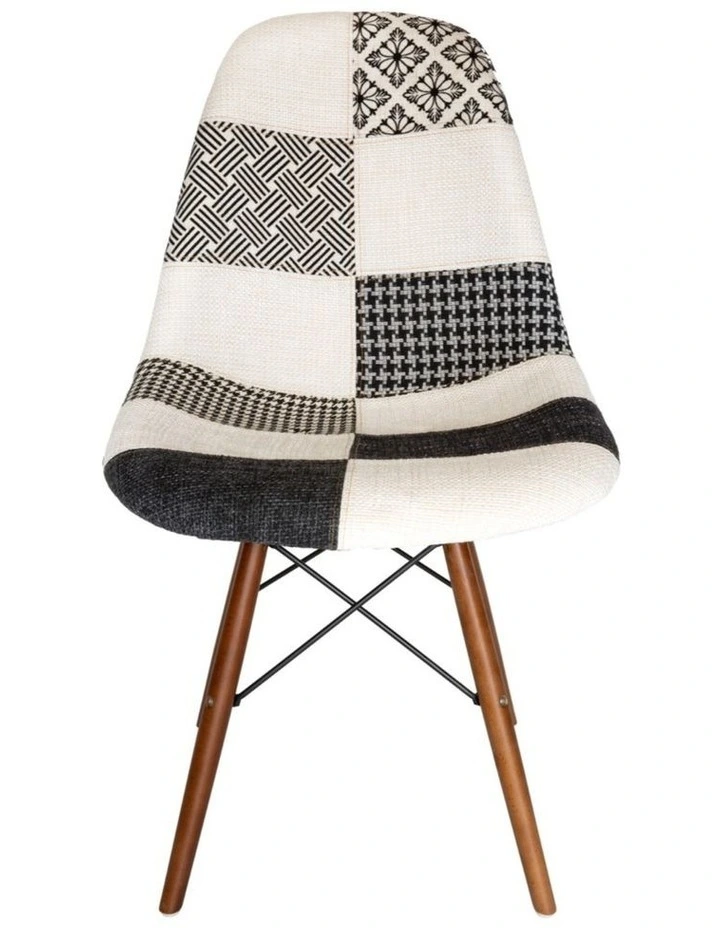 Replica Eames DSW Eiffel Chair, Fabric & Walnut image 1