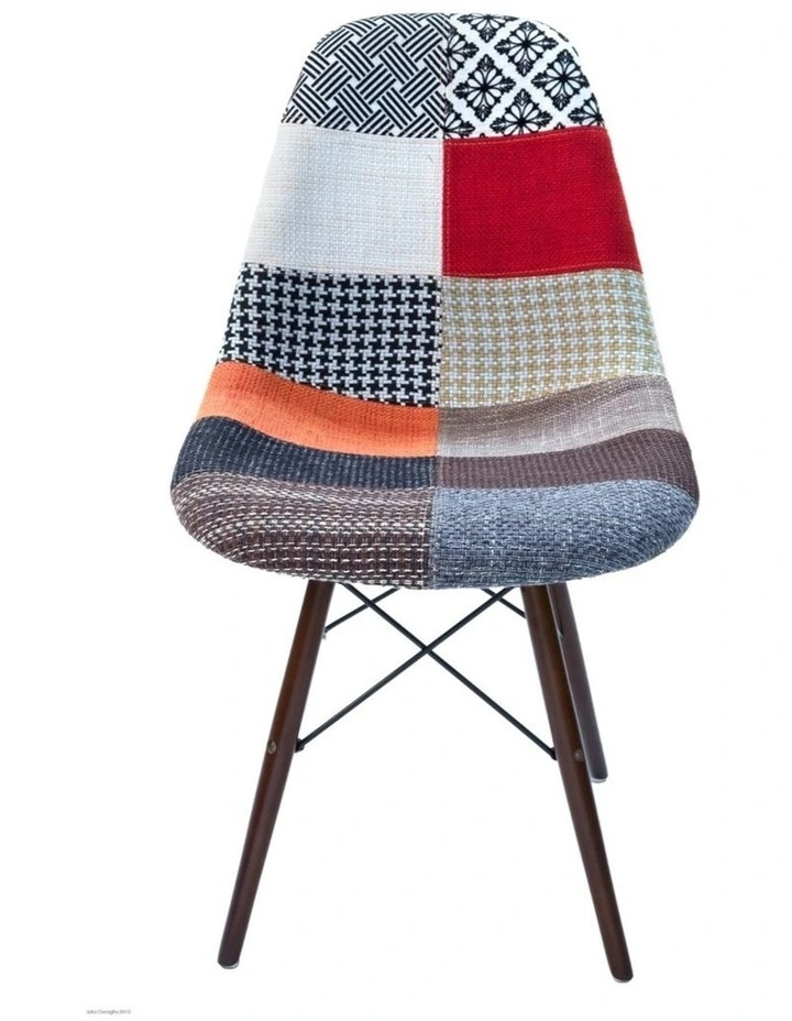 Replica Eames DSW Eiffel Chair, Fabric & Walnut image 1