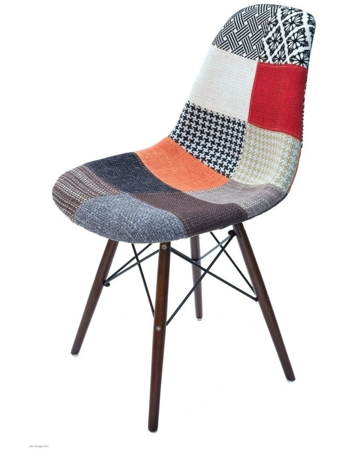 Replica Eames DSW Eiffel Chair, Fabric & Walnut image 2