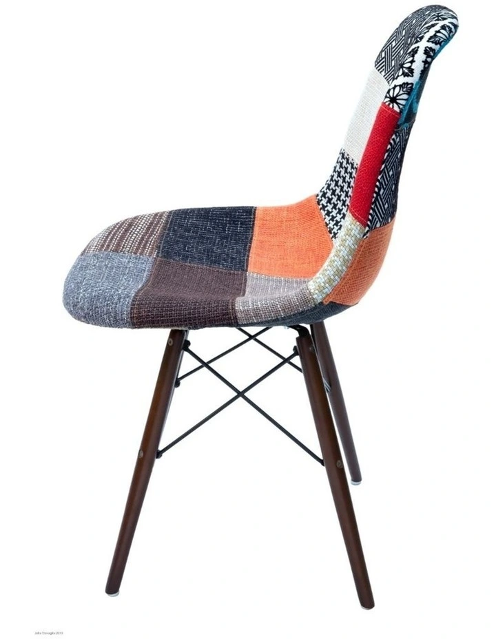 Replica Eames DSW Eiffel Chair, Fabric & Walnut image 3