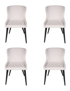 Pack of 4, Osaka Dining Chair, Black Legs