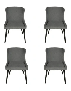 Pack of 4, Osaka Dining Chair, Black Legs