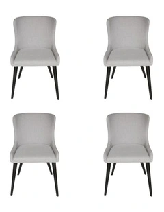 Pack of 4, Osaka Dining Chair, Black Legs