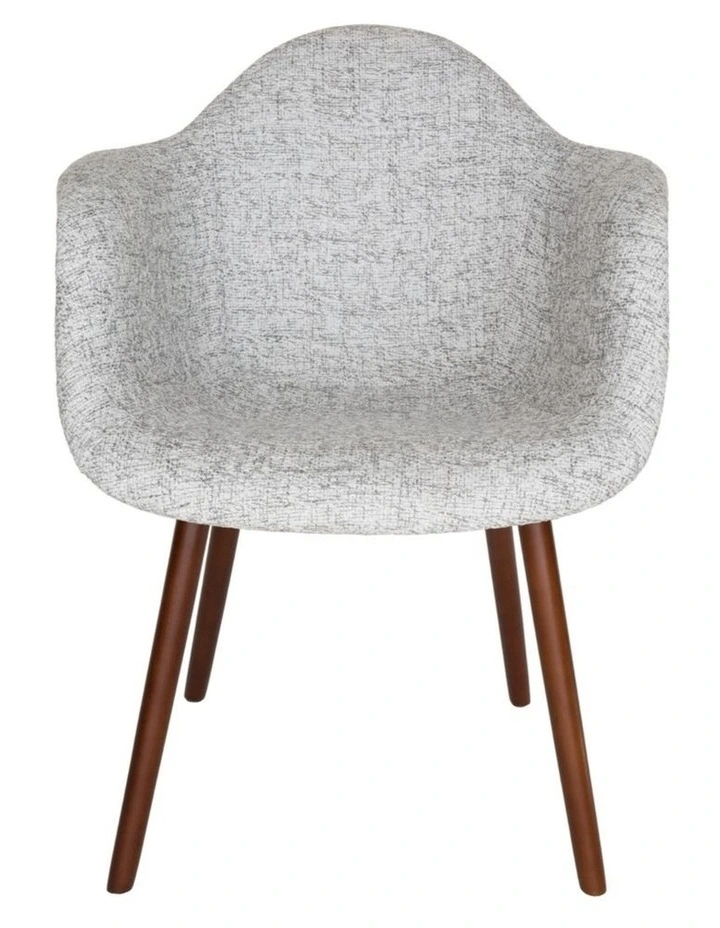 Replica Eames DAW Hal Inspired Chair, Fabric & Walnut image 1
