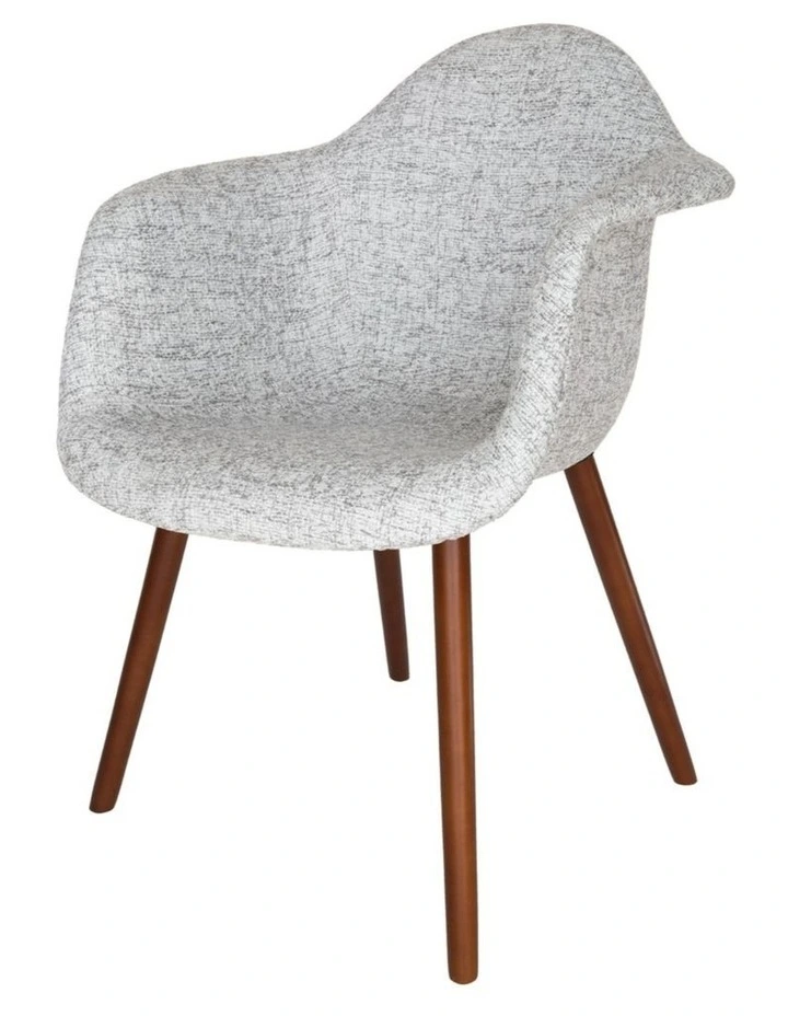 Replica Eames DAW Hal Inspired Chair, Fabric & Walnut image 2