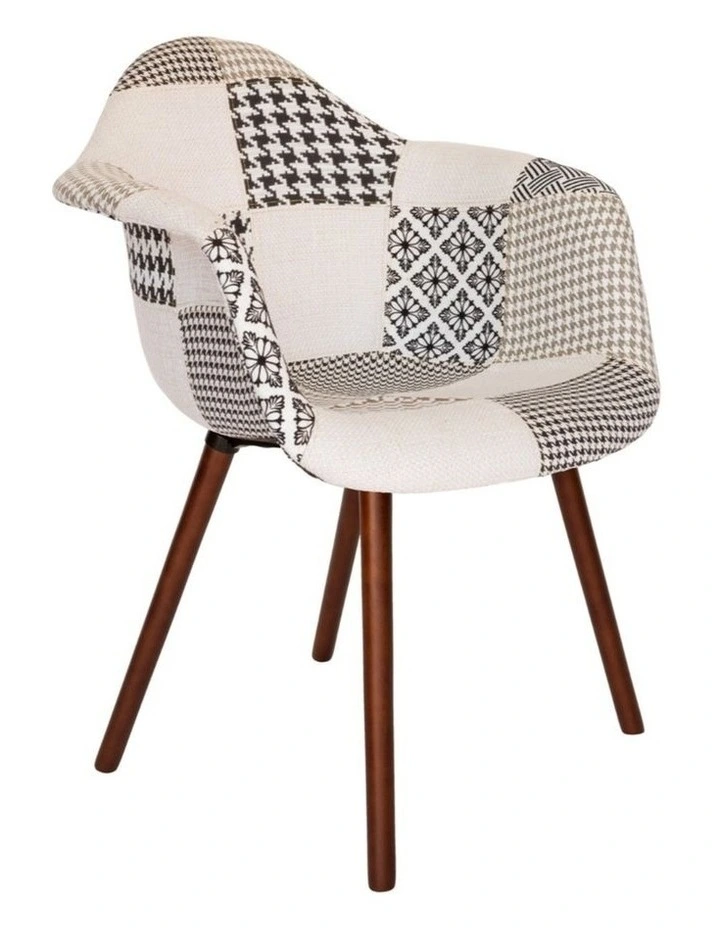 Replica Eames DAW Hal Inspired Chair, Fabric & Walnut image 3