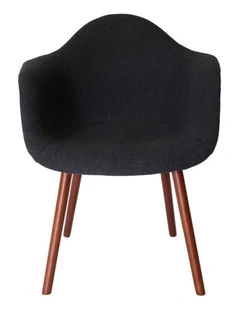 Replica Eames DAW Hal Inspired Chair, Fabric & Walnut