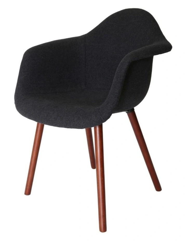 Replica Eames DAW Hal Inspired Chair, Fabric & Walnut image 2