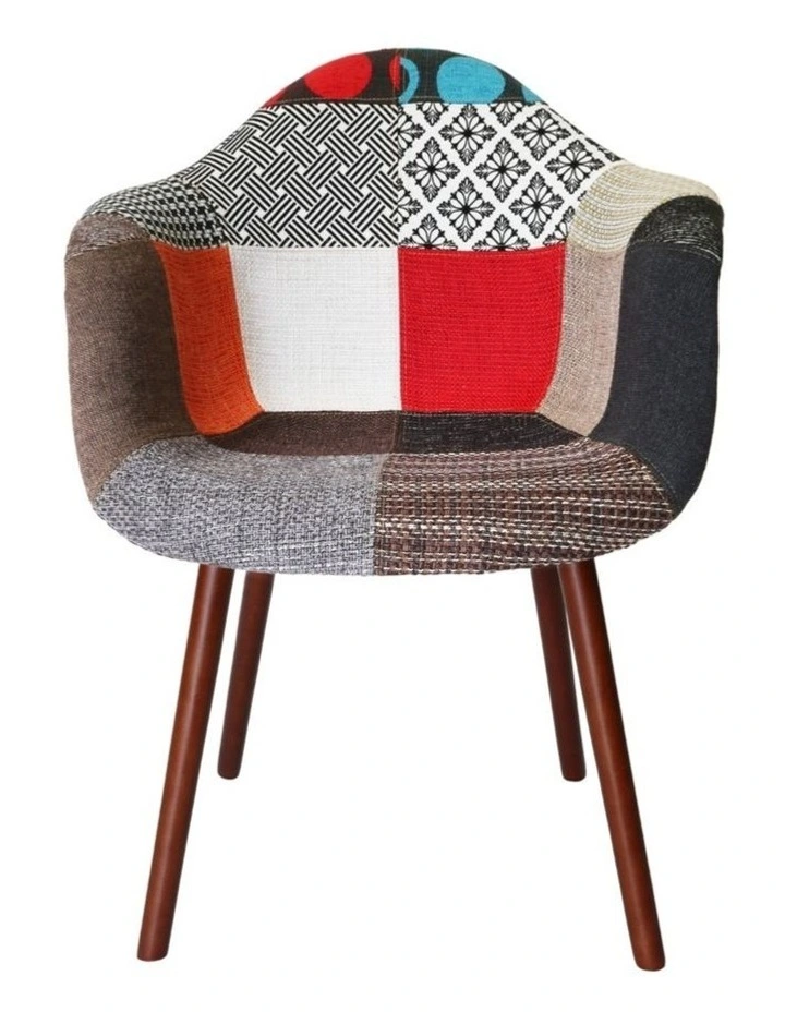 Replica Eames DAW Hal Inspired Chair, Fabric & Walnut image 1