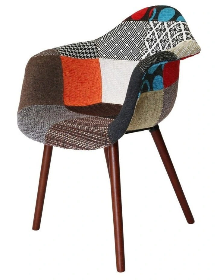 Replica Eames DAW Hal Inspired Chair, Fabric & Walnut image 2